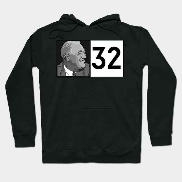 Roosevelt 32 Portrait Hoodie by History Tees